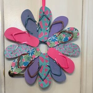 Colorful, made by hand, Flip Flop Wreath